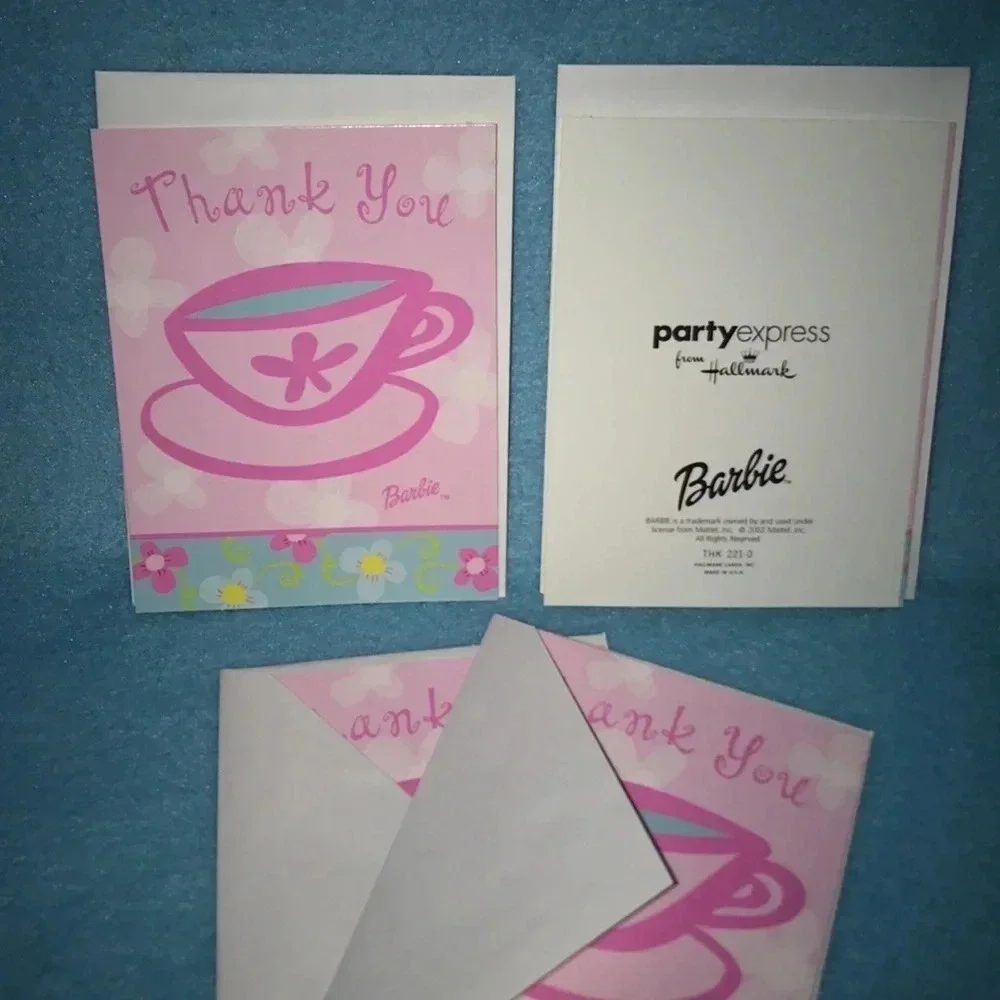 HELLO KITTY invites & Barbie Thank you notes